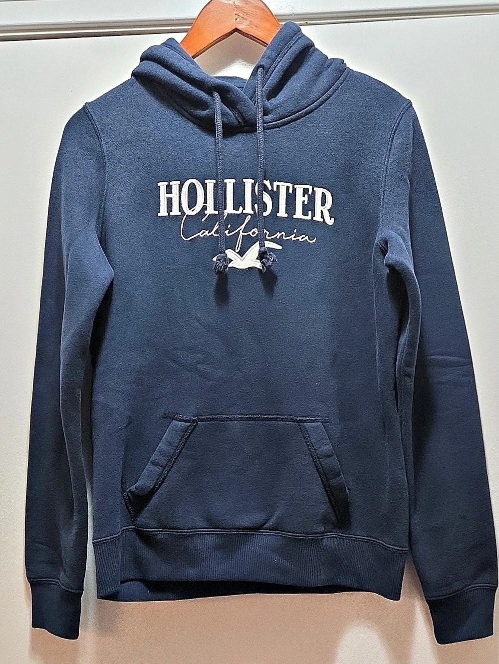 Hollister Graphic Hoodie in Blue Size Small Like New